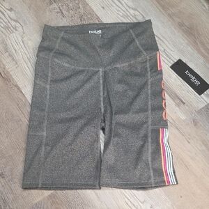 Bebe Gray Women's Shorts with Colorful Stripes